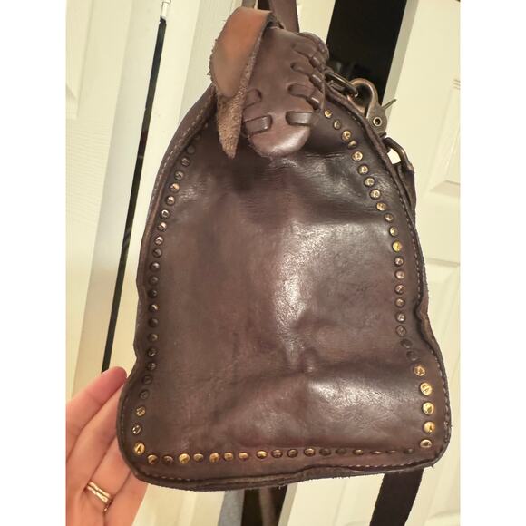 Rare FRYE Chocolate Brown Leather Braided Samantha Satchel Bag - Picture 4 of 15